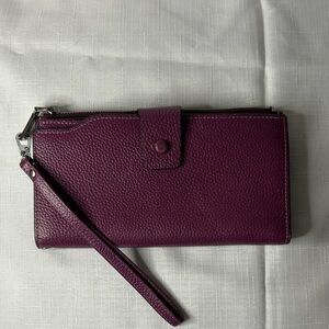 Saffiano Leather Long Purple Wallet NWOT